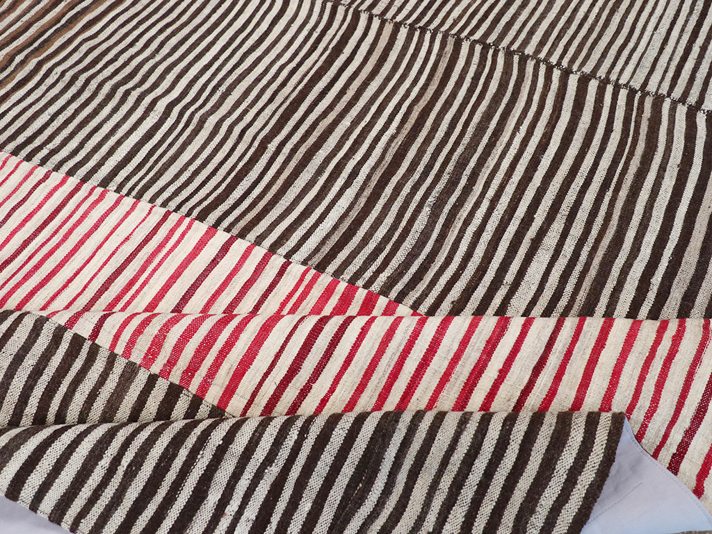 Vintage Persian Flatweave Kilim Room Size Carpet, No.32436 - Gsblank