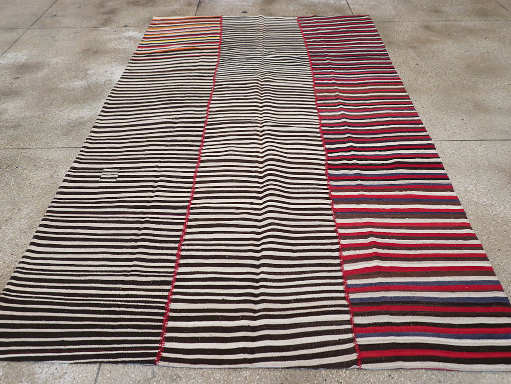 Vintage Persian Flatweave Kilim Accent Carpet, No.32438 - Gsblank