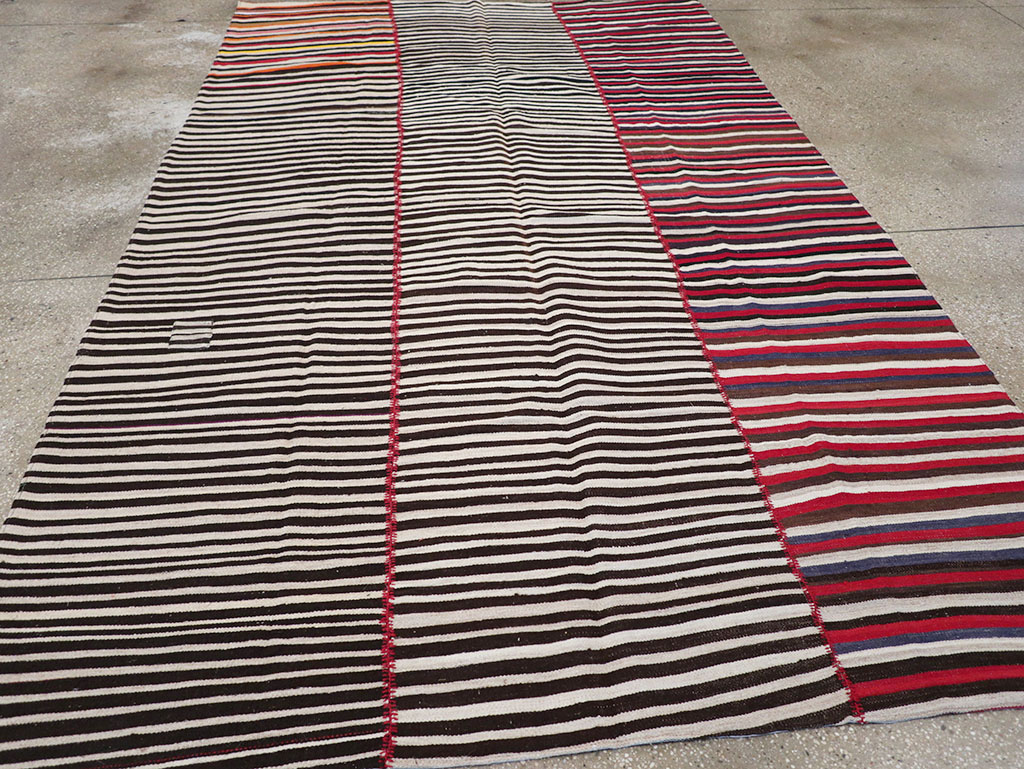 Vintage Persian Flatweave Kilim Accent Carpet, No.32438 - Gsblank