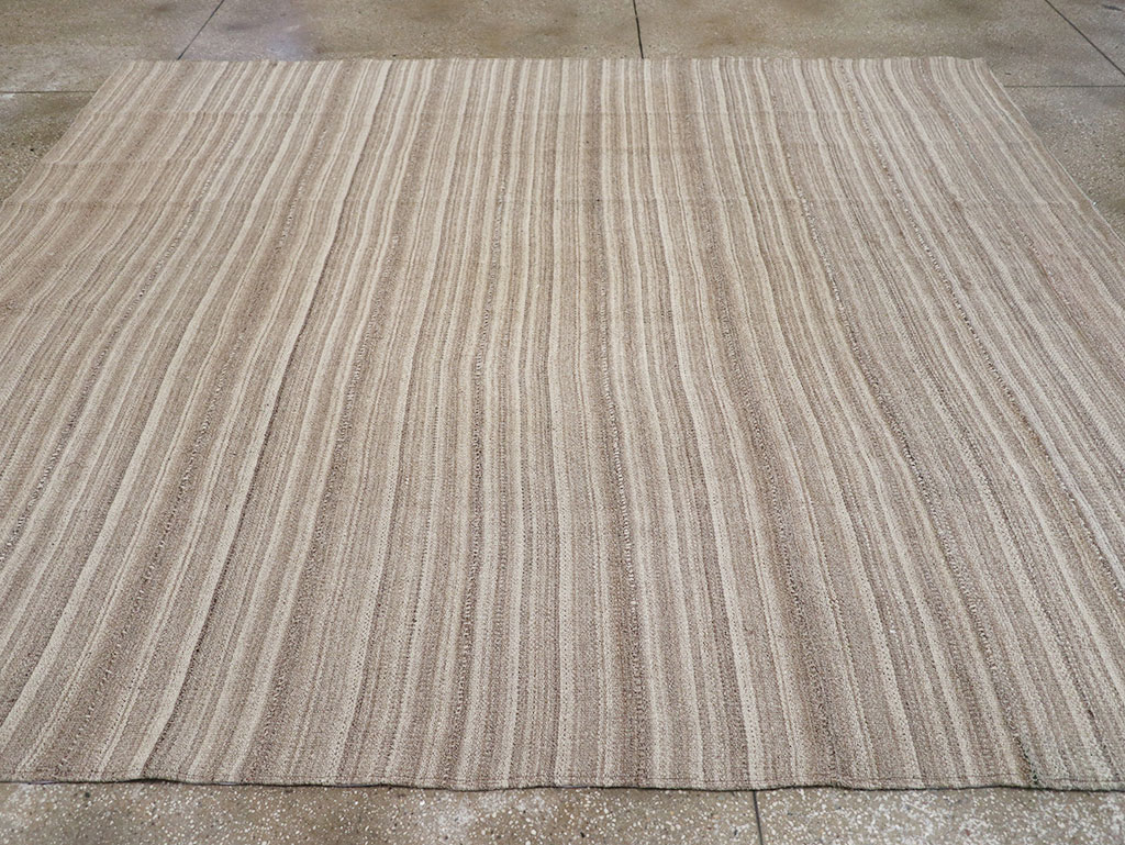 Vintage Persian Flatweave Kilim Small Room Size Carpet, No.32440 - Gsblank