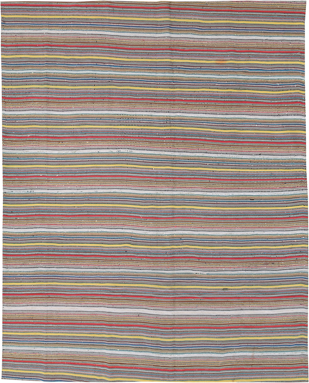 Vintage Persian Flatweave Kilim Small Room Size Carpet, No.32441 - Gsblank