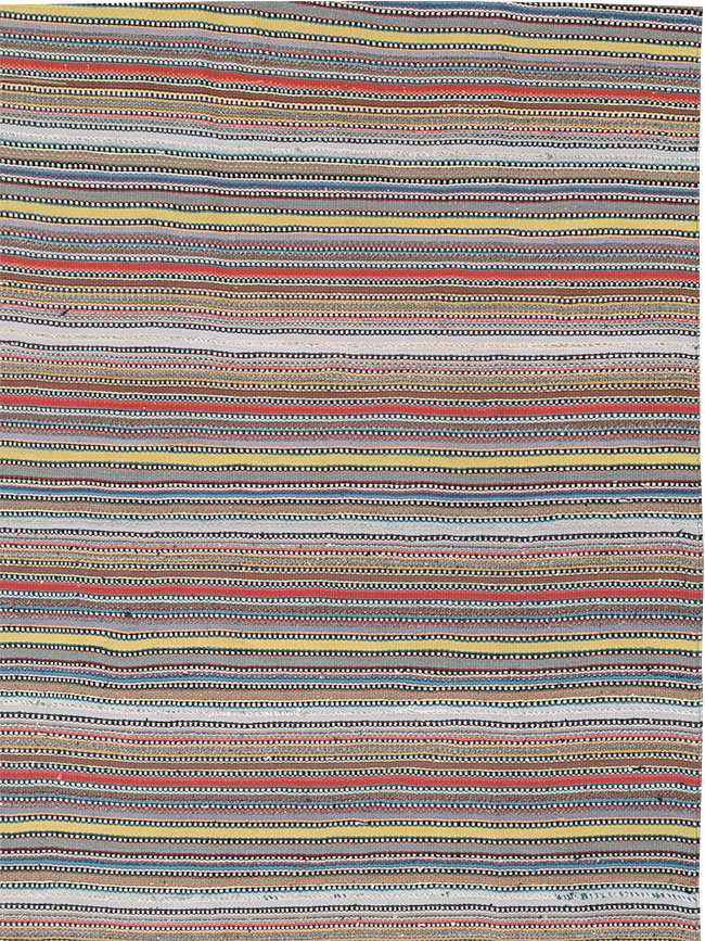 Vintage Persian Flatweave Kilim Small Room Size Carpet, No.32441 - Gsblank