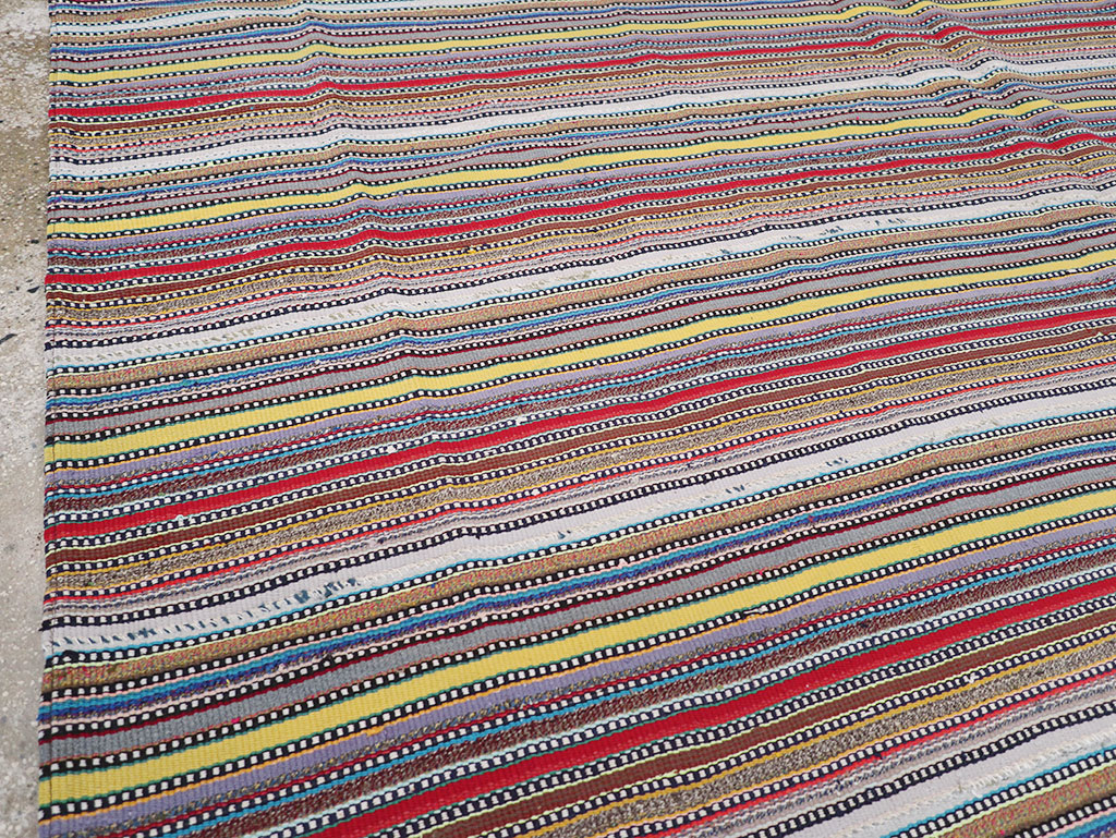 Vintage Persian Flatweave Kilim Small Room Size Carpet, No.32441 - Gsblank