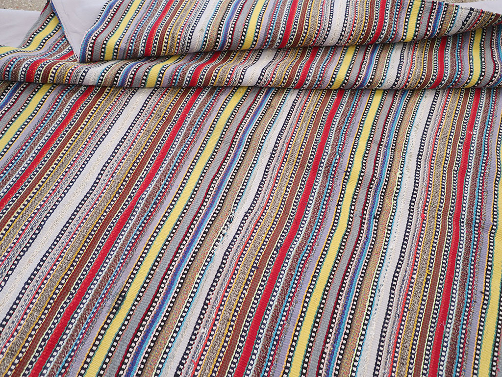 Vintage Persian Flatweave Kilim Small Room Size Carpet, No.32441 - Gsblank