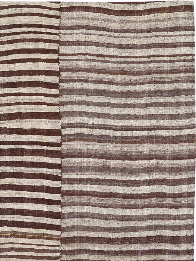 Vintage Persian Flatweave Kilim Room Size Carpet, No.32442 - Gsblank