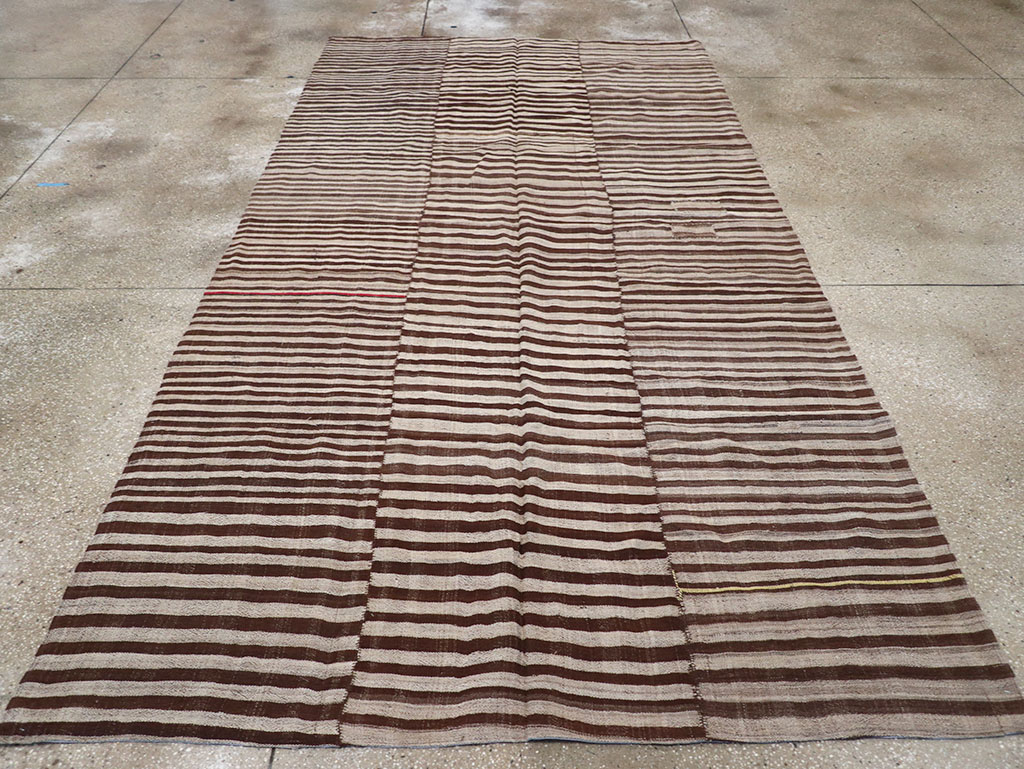 Vintage Persian Flatweave Kilim Room Size Carpet, No.32442 - Gsblank