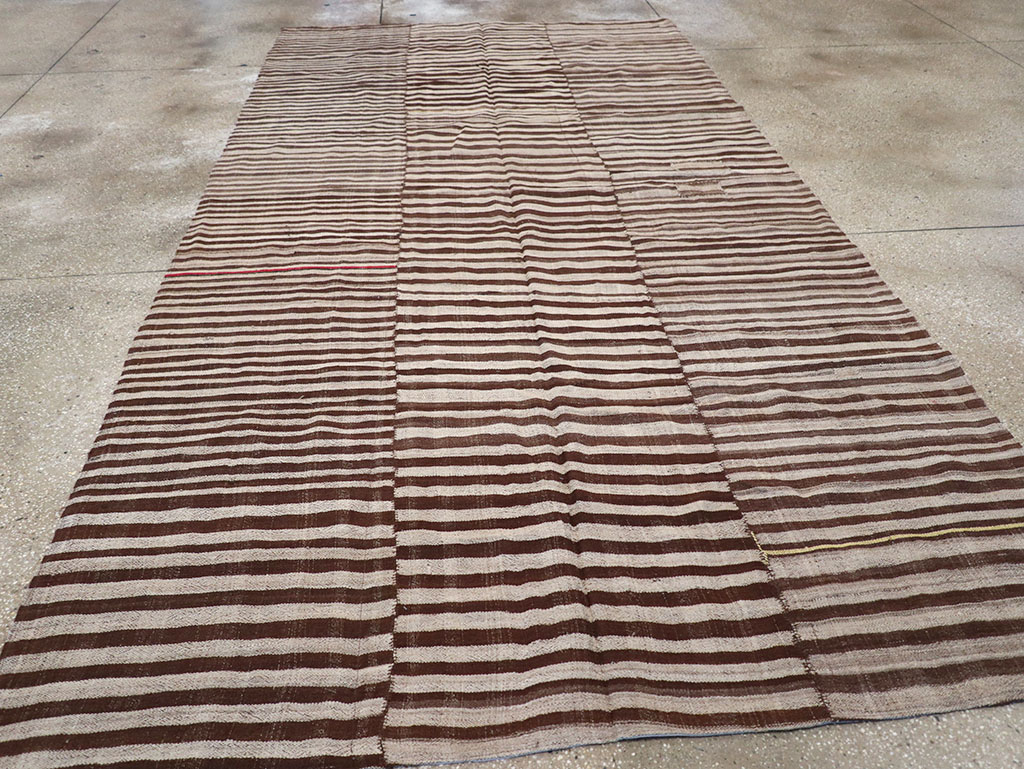 Vintage Persian Flatweave Kilim Room Size Carpet, No.32442 - Gsblank