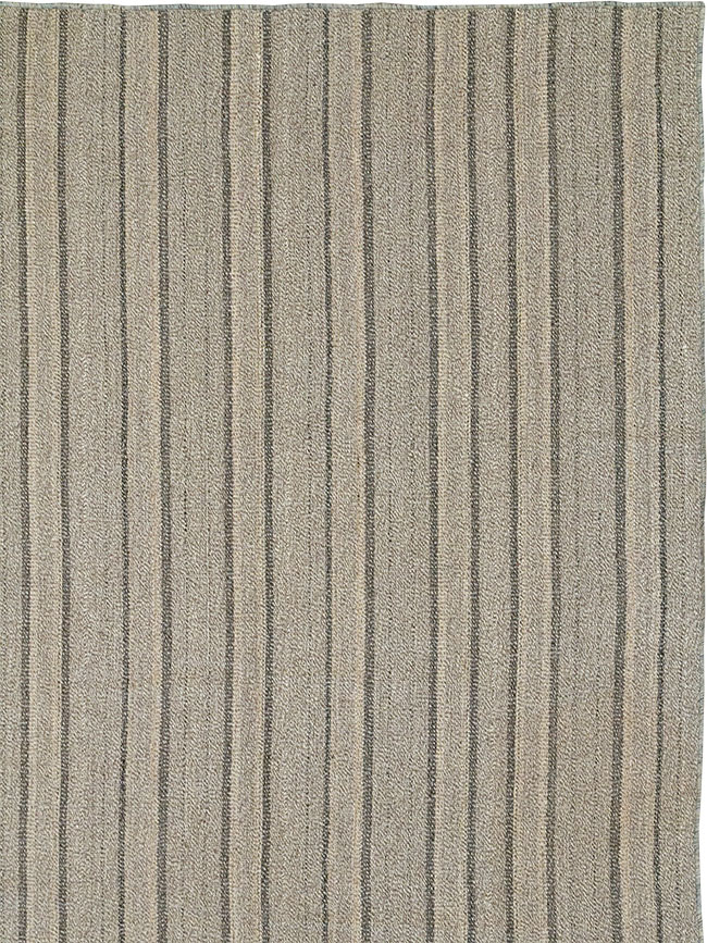 Modern Persian Flatweave Kilim Large Room Size Carpet, No.32446 - Gsblank