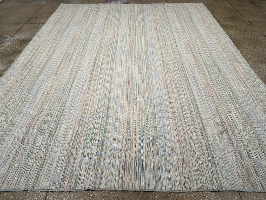 Modern Turkish Flatweave Kilim Room Size Carpet, No.32451 - Gsblank