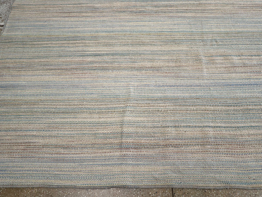 Modern Turkish Flatweave Kilim Room Size Carpet, No.32451 - Gsblank