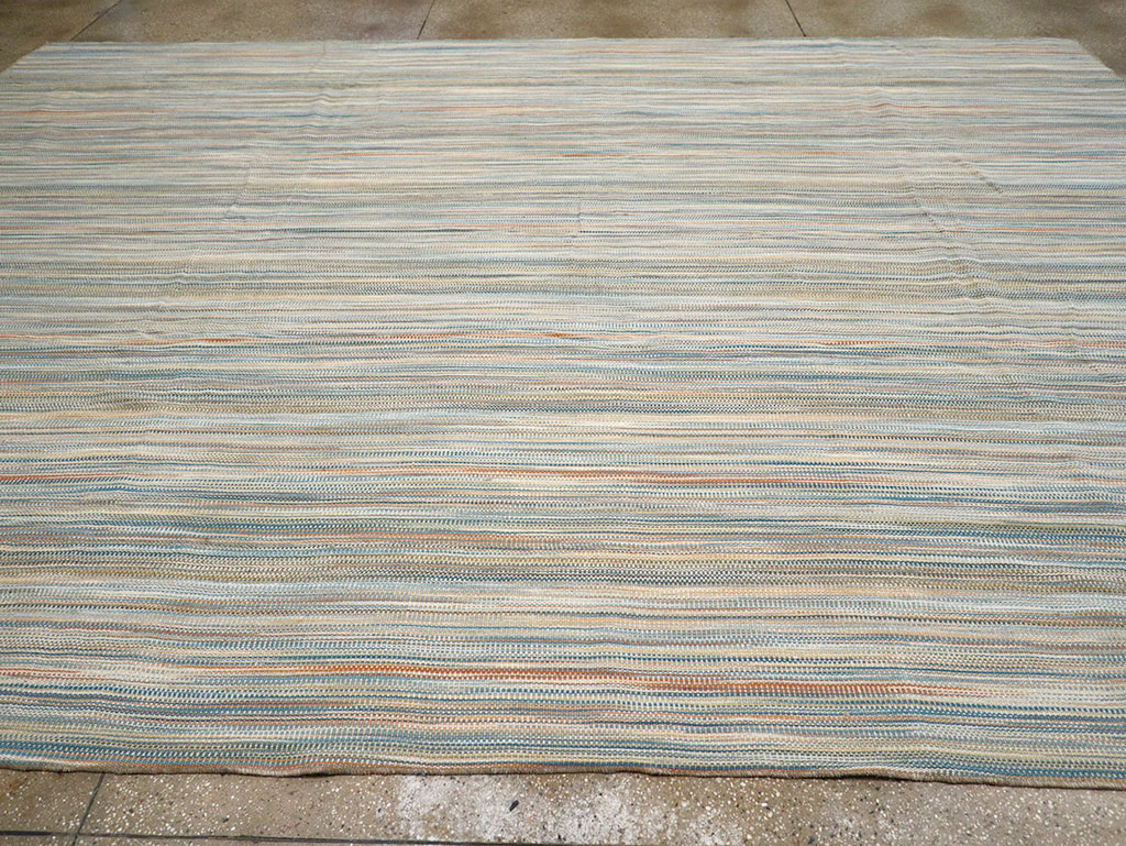 Modern Turkish Flatweave Kilim Room Size Carpet, No.32453 - Gsblank