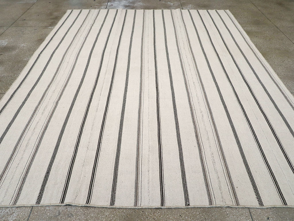 Vintage Persian Flatweave Kilim Room Size Carpet, No.32455 - Gsblank