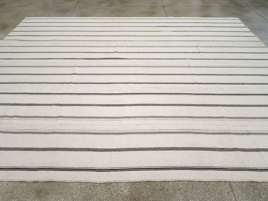 Vintage Persian Flatweave Kilim Room Size Carpet, No.32455 - Gsblank