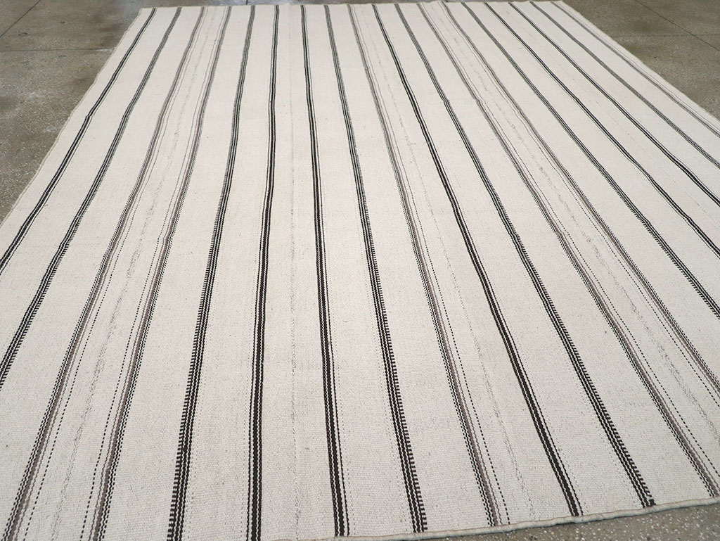 Vintage Persian Flatweave Kilim Room Size Carpet, No.32455 - Gsblank