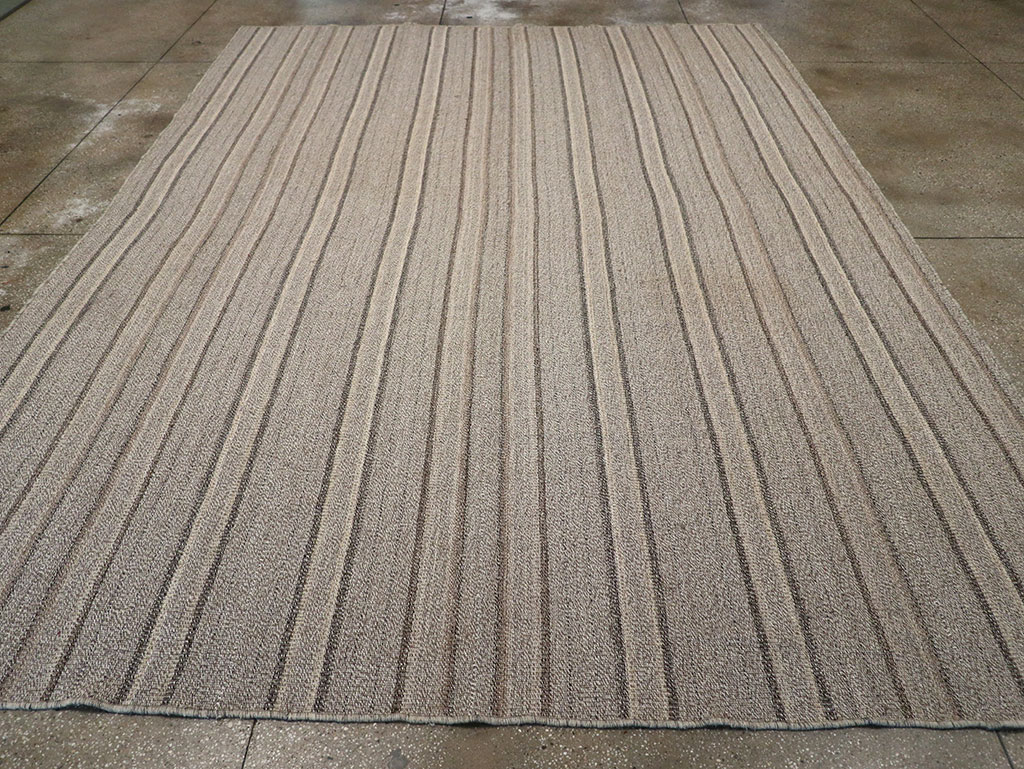 Modern Turkish Flatweave Kilim Room Size Carpet, No.32457 - Gsblank