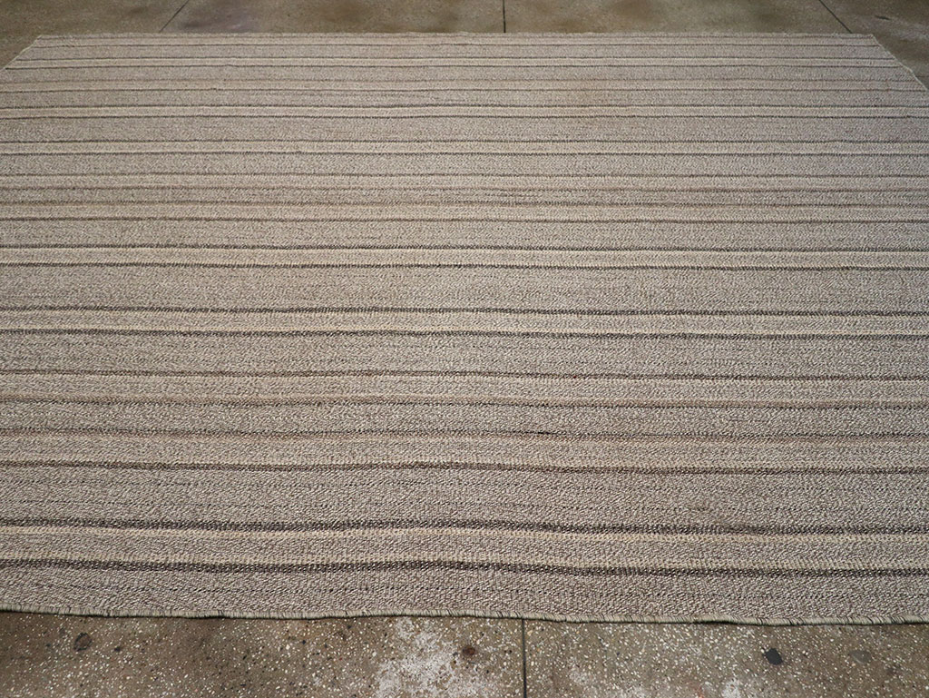 Modern Turkish Flatweave Kilim Room Size Carpet, No.32457 - Gsblank