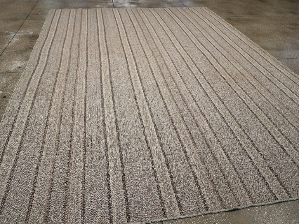 Modern Turkish Flatweave Kilim Room Size Carpet, No.32457 - Gsblank