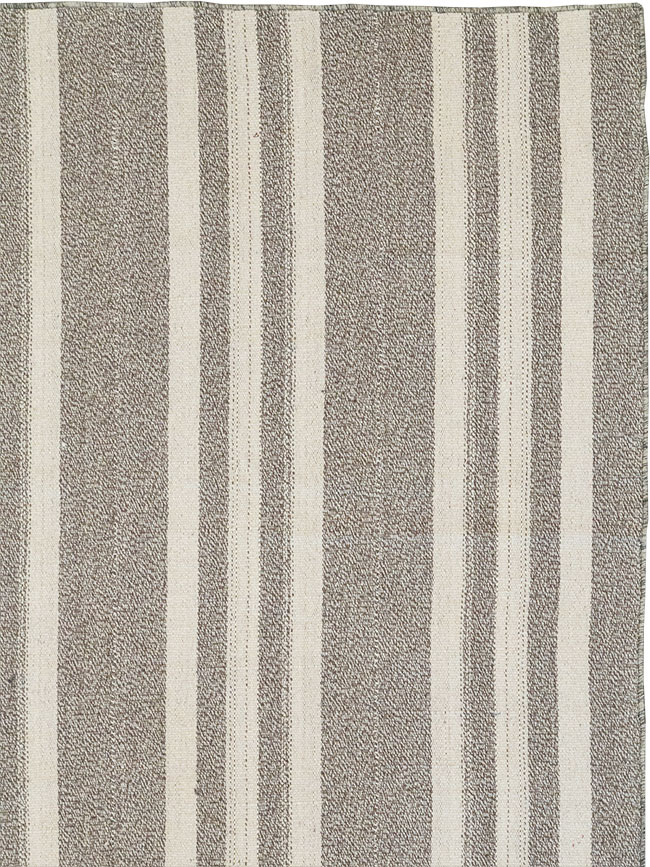 Modern Turkish Flatweave Kilim Room Size Carpet, No.32458 - Gsblank