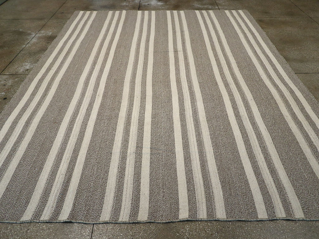 Modern Turkish Flatweave Kilim Room Size Carpet, No.32458 - Gsblank