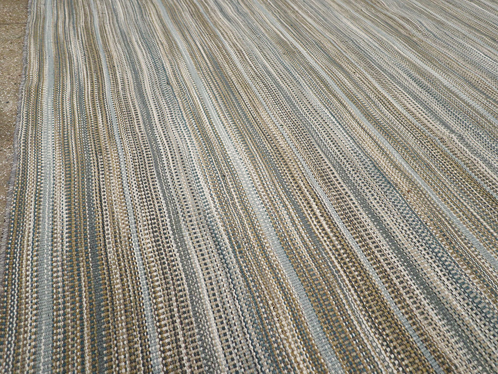 Modern Persian Flatweave Kilim Room Size Carpet, No.32459 - Gsblank