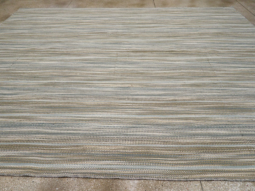 Modern Turkish Flatweave Kilim Room Size Carpet, No.32459 - Gsblank