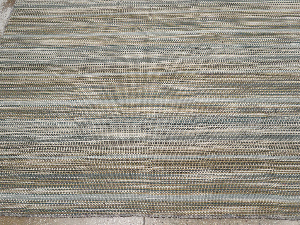 Modern Turkish Flatweave Kilim Room Size Carpet, No.32459 - Gsblank