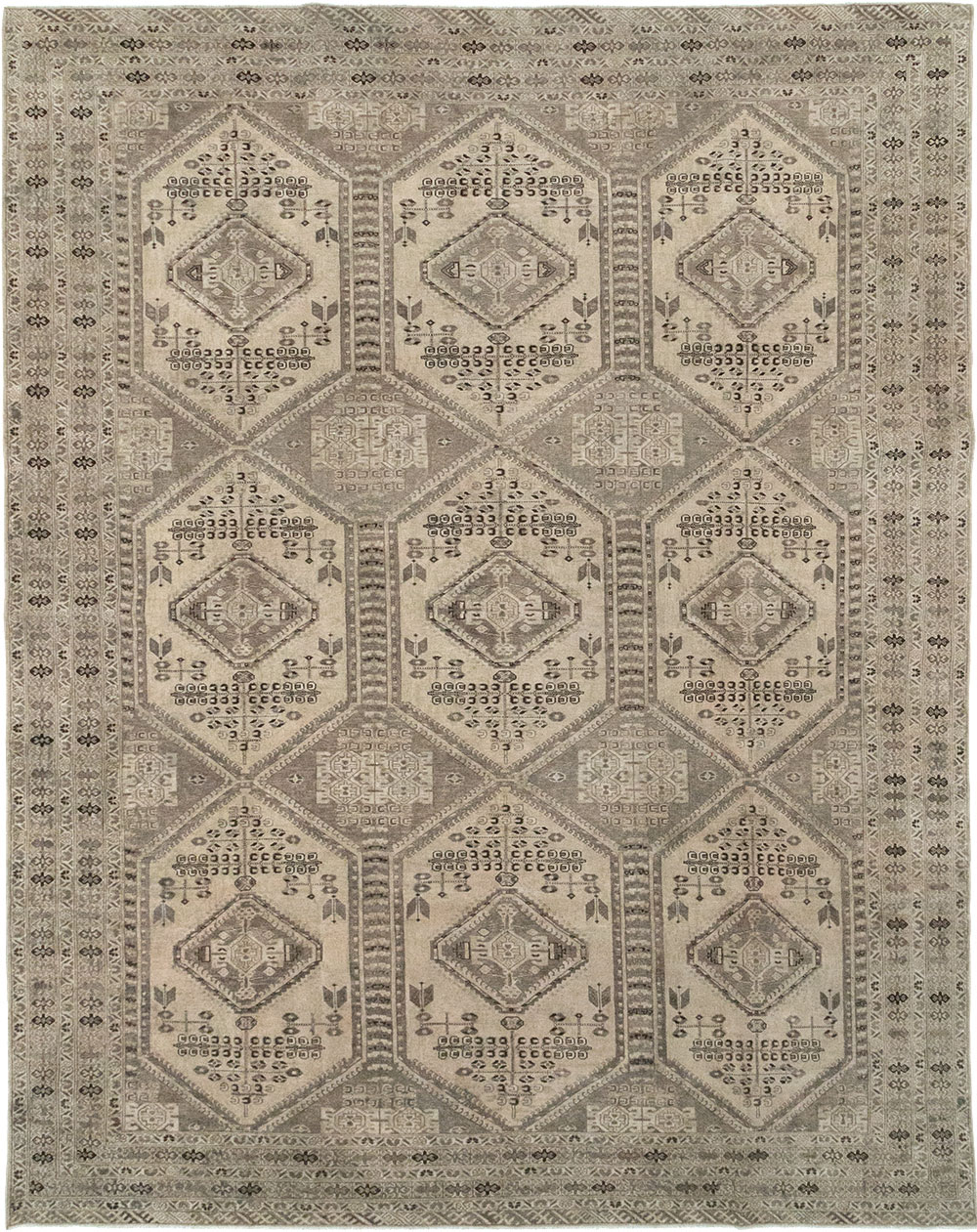 Vintage Persian Afshar Room Size Carpet, No.32468 - Gsblank