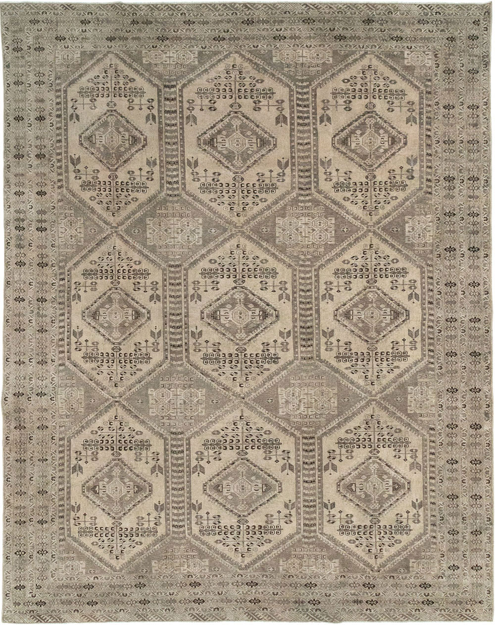Vintage Persian Afshar Room Size Carpet, No.32468 - Gsblank