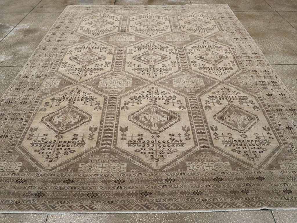 Vintage Persian Afshar Room Size Carpet, No.32468 - Gsblank