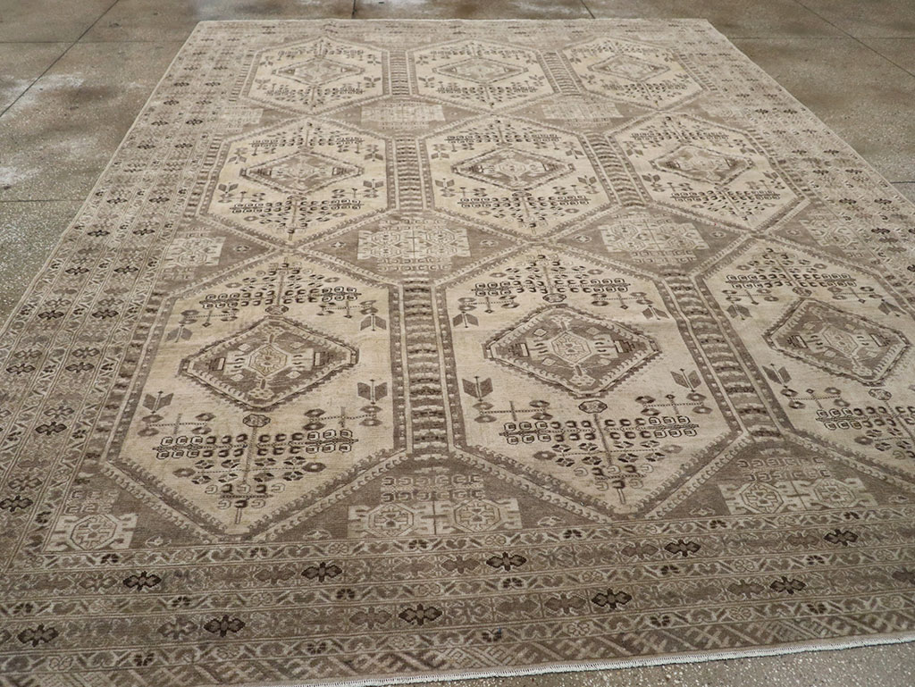 Vintage Persian Afshar Room Size Carpet, No.32468 - Gsblank