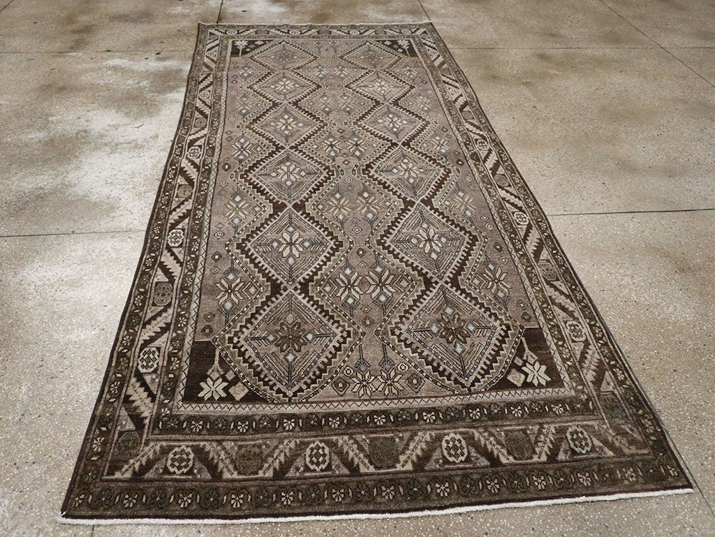 Vintage Persian Afshar Gallery Carpet, No.32469 - Gsblank