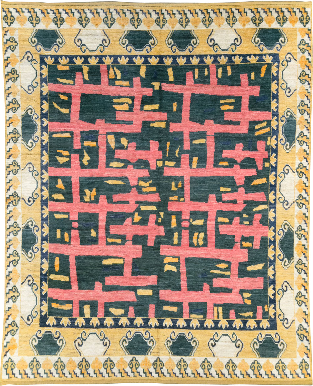 Modern East Turkestan Khotan Room Size Carpet, No.32473 - Gsblank
