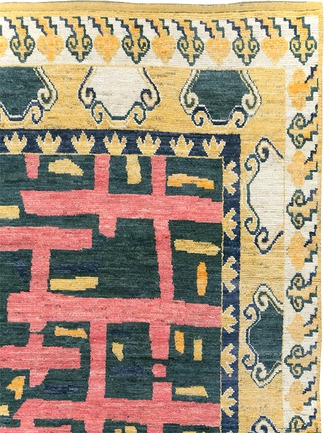 Modern East Turkestan Khotan Room Size Carpet, No.32473 - Gsblank