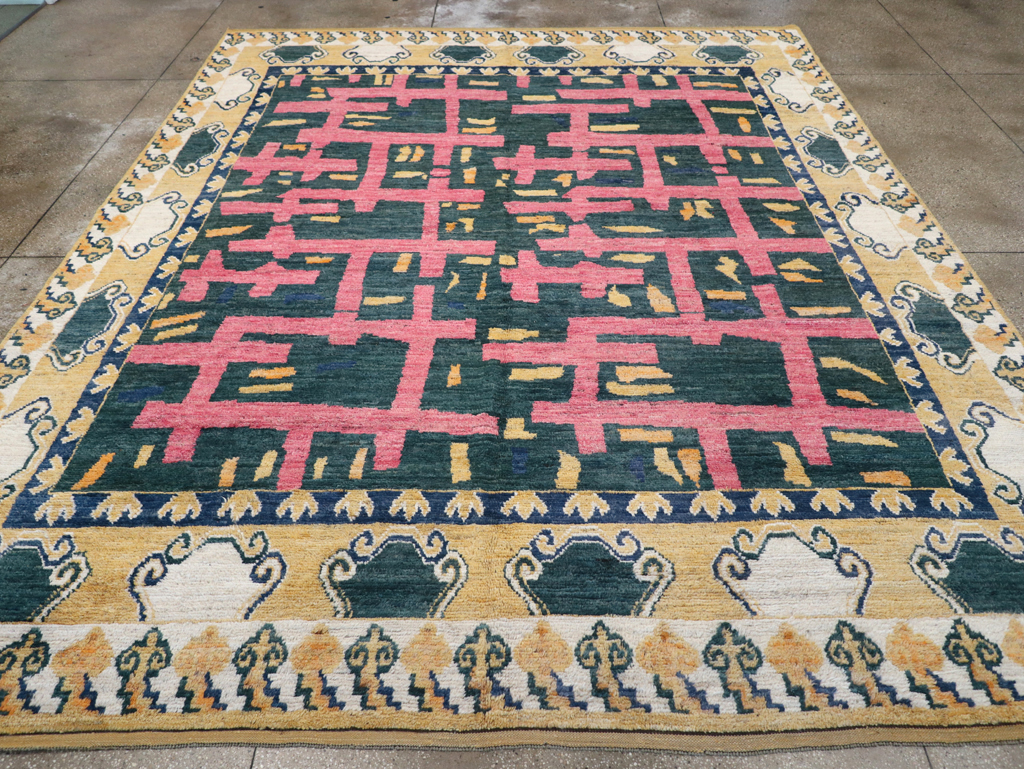 Modern East Turkestan Khotan Room Size Carpet, No.32473 - Gsblank