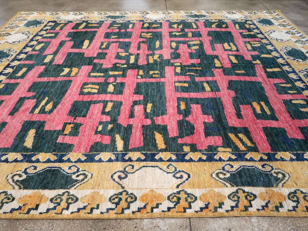 Modern East Turkestan Khotan Room Size Carpet, No.32473 - Gsblank