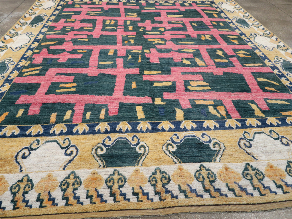 Modern East Turkestan Khotan Room Size Carpet, No.32473 - Gsblank