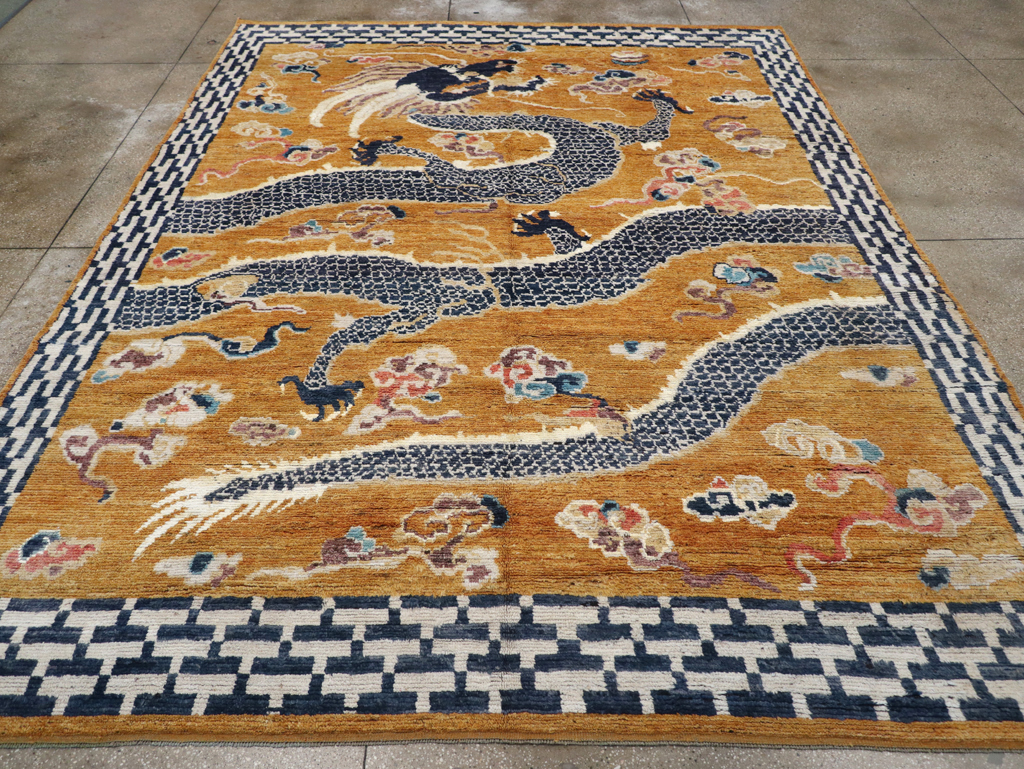Modern East Turkestan Pictorial Khotan Room Size Carpet, No.32474 - Gsblank
