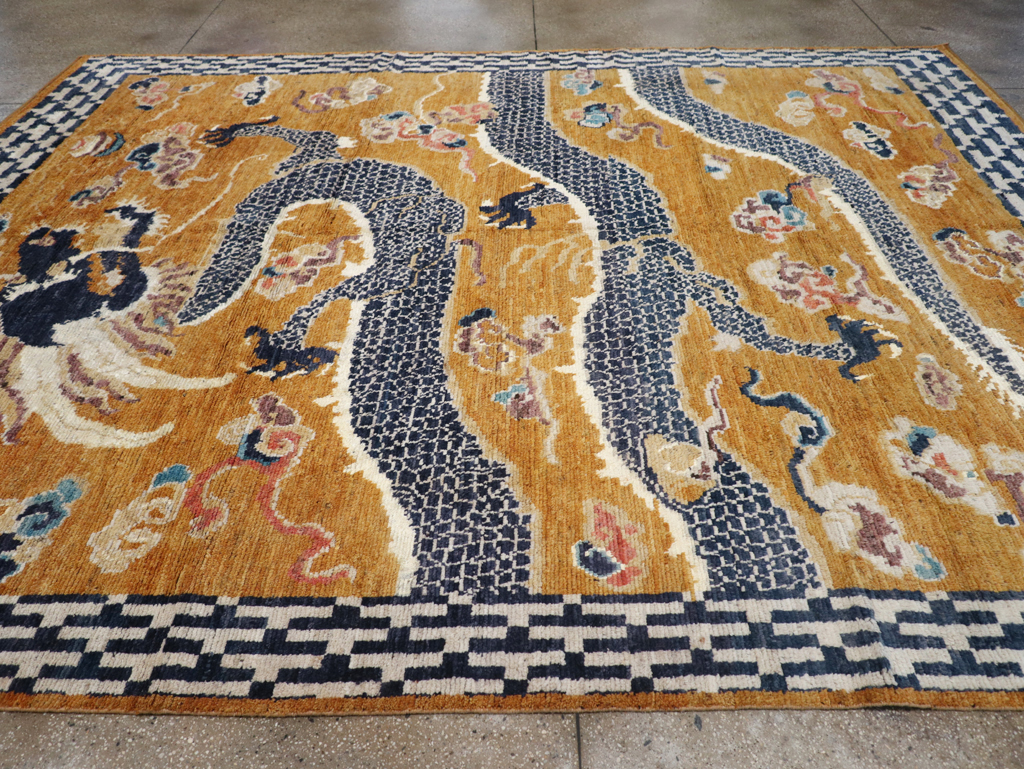 Modern East Turkestan Pictorial Khotan Room Size Carpet, No.32474 - Gsblank