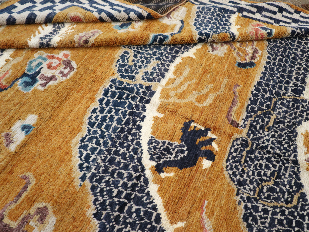 Modern East Turkestan Pictorial Khotan Room Size Carpet, No.32474 - Gsblank