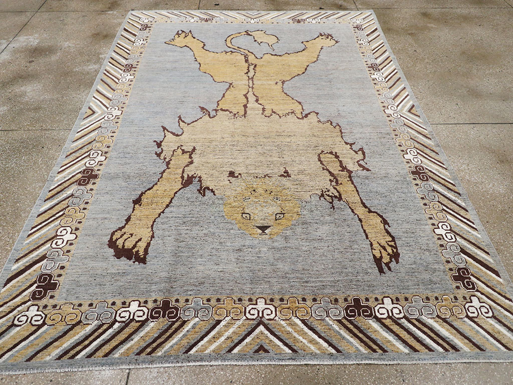 Modern East Turkestan Khotan Pictorial Room Size Carpet, No.32475 - Gsblank