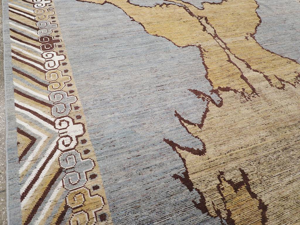 Modern East Turkestan Khotan Pictorial Room Size Carpet, No.32475 - Gsblank