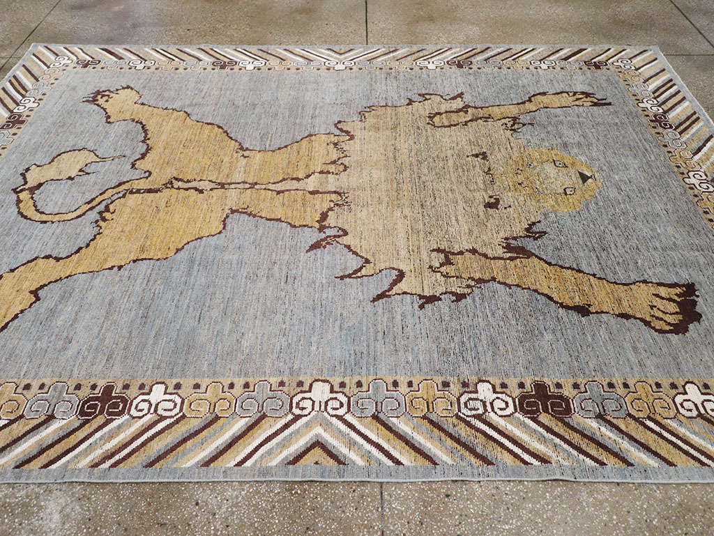 Modern East Turkestan Khotan Pictorial Room Size Carpet, No.32475 - Gsblank