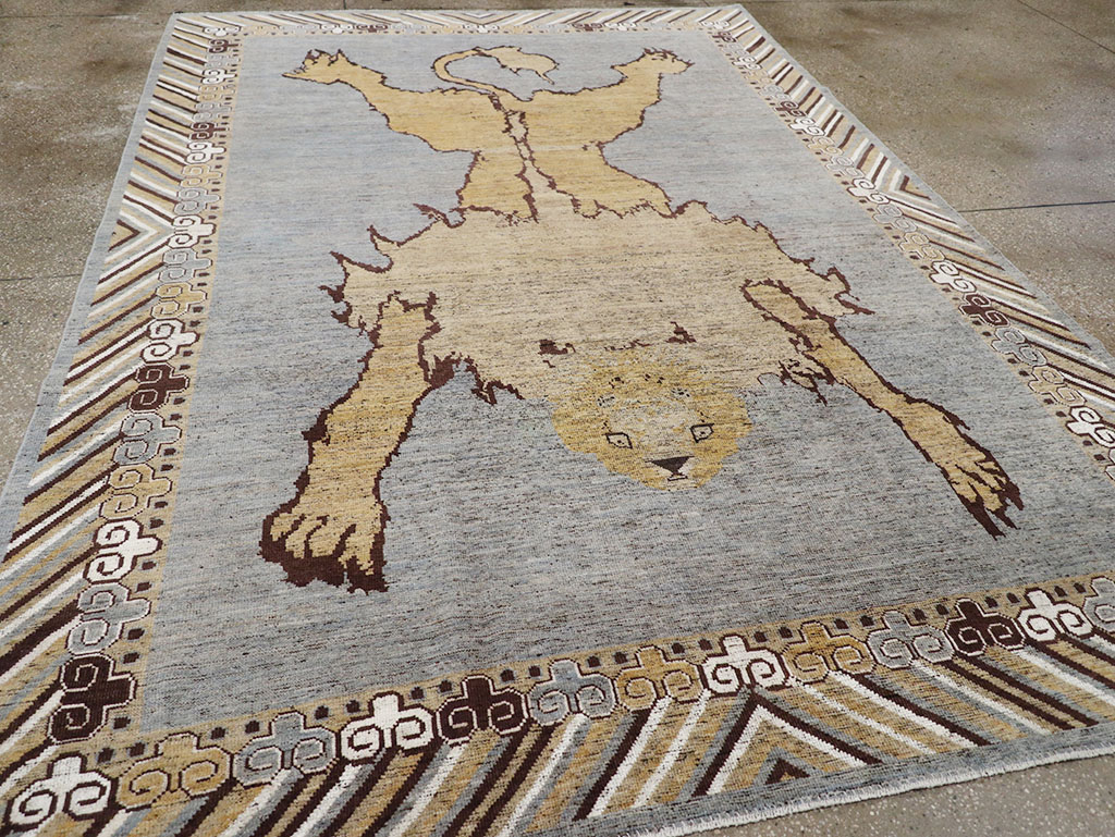 Modern East Turkestan Khotan Pictorial Room Size Carpet, No.32475 - Gsblank