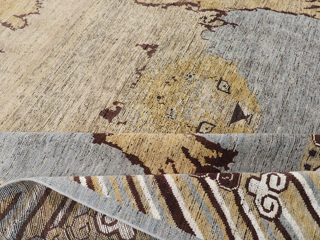 Modern East Turkestan Khotan Pictorial Room Size Carpet, No.32475 - Gsblank