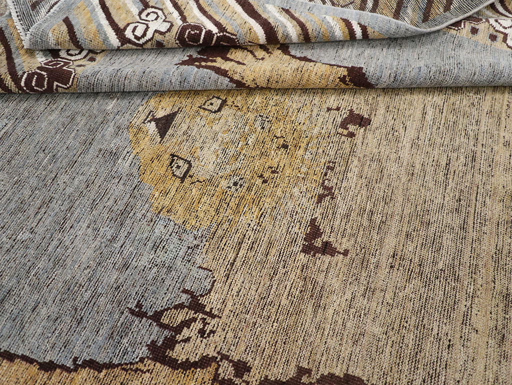 Modern East Turkestan Khotan Pictorial Room Size Carpet, No.32475 - Gsblank