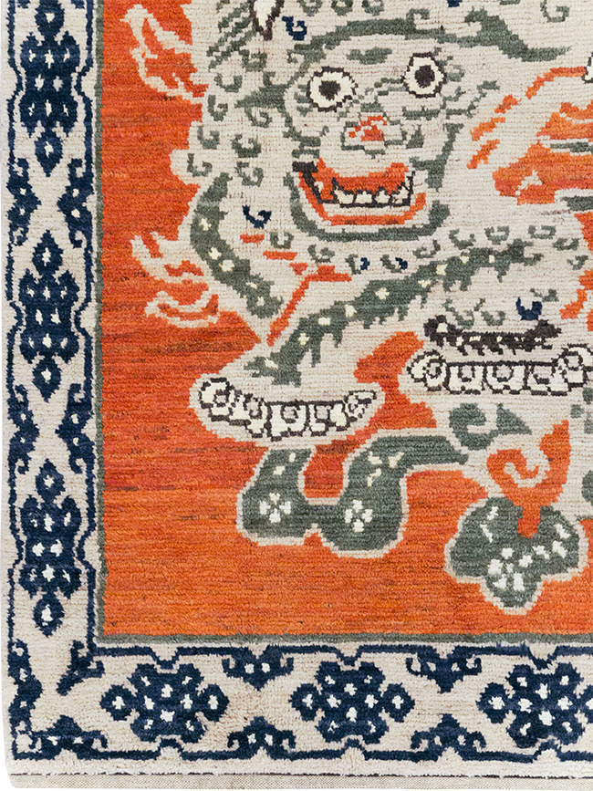 Modern East Turkestan Dragon Khotan Pictorial Small Room Size Carpet, No.32477 - Gsblank