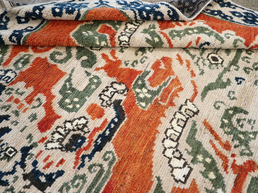 Modern East Turkestan Pictorial Khotan Small Room Size Carpet, No.32477 - Gsblank