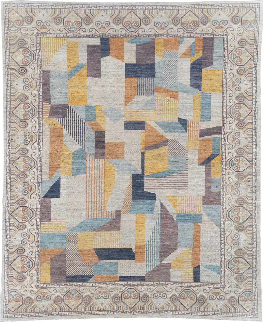 Modern East Turkestan Khotan Room Size Carpet, No.32480 - Gsblank