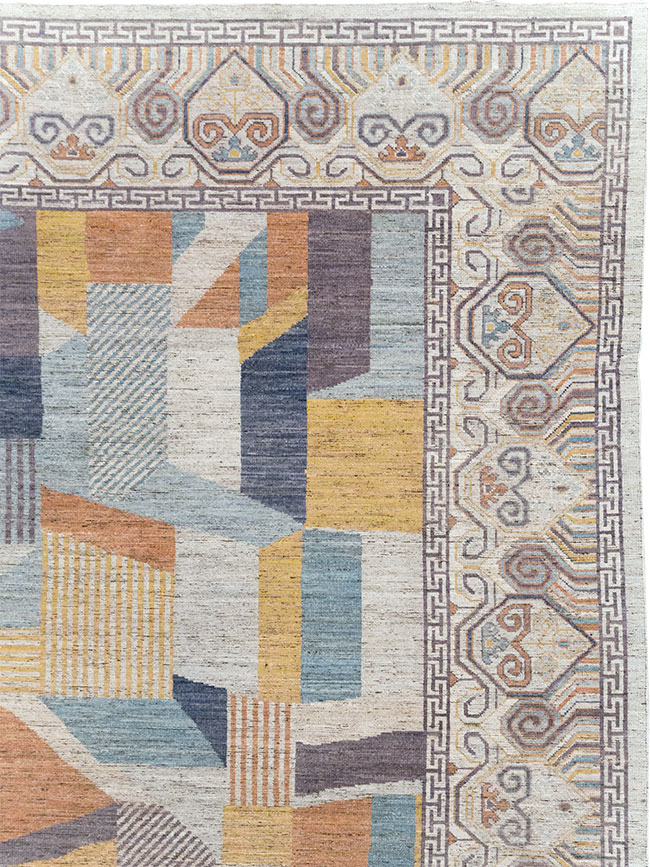 Modern East Turkestan Khotan Room Size Carpet, No.32480 - Gsblank