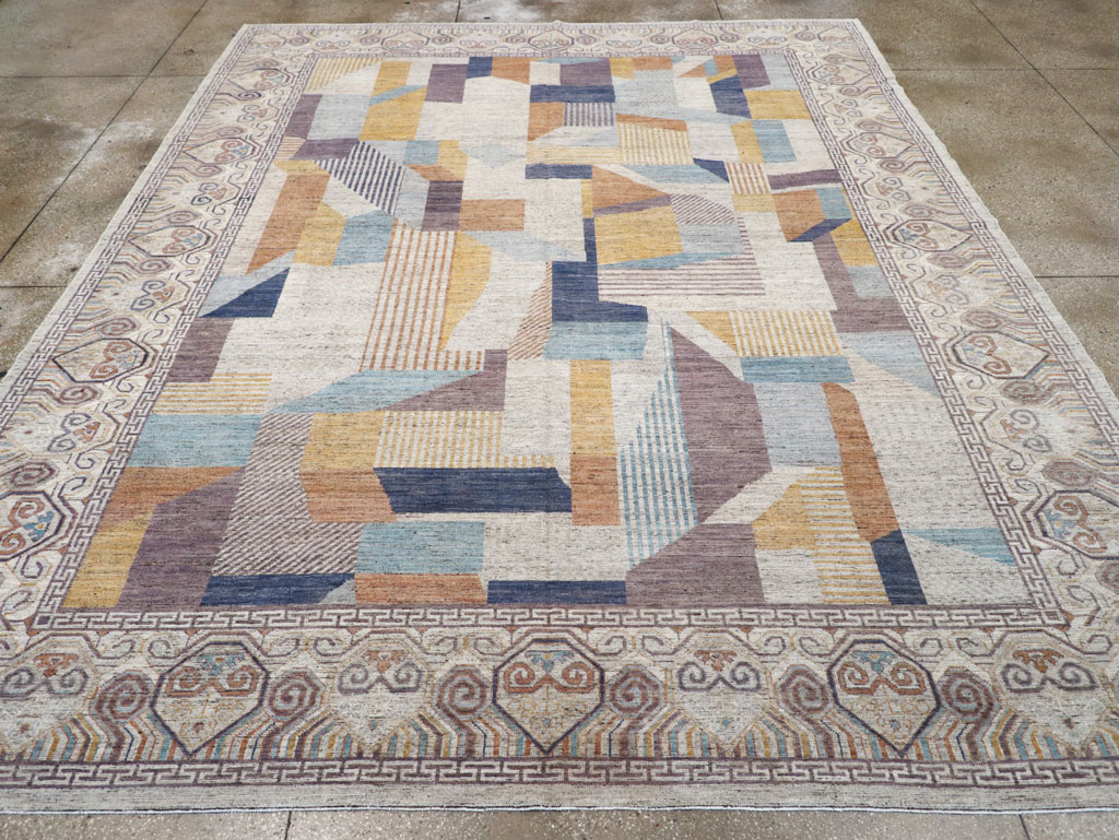 Modern East Turkestan Khotan Room Size Carpet, No.32480 - Gsblank